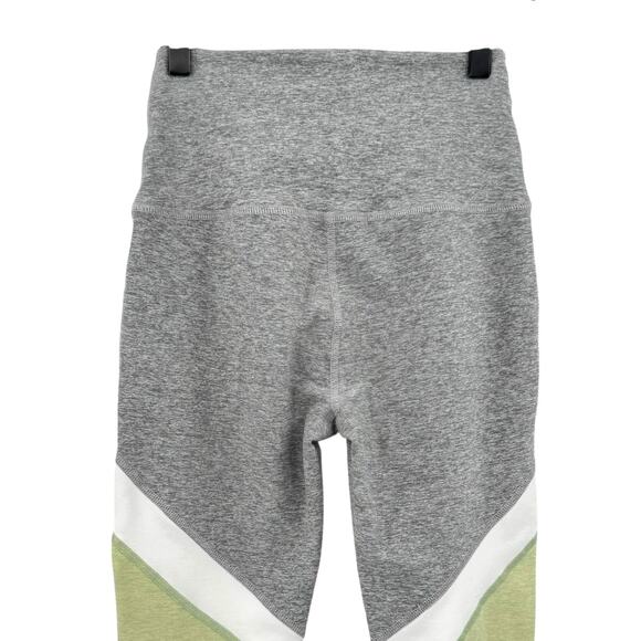 Beyond Yoga Tri-Panel Gray & Green High Waist Full Length Athleisure Leggings - Picture 5 of 7